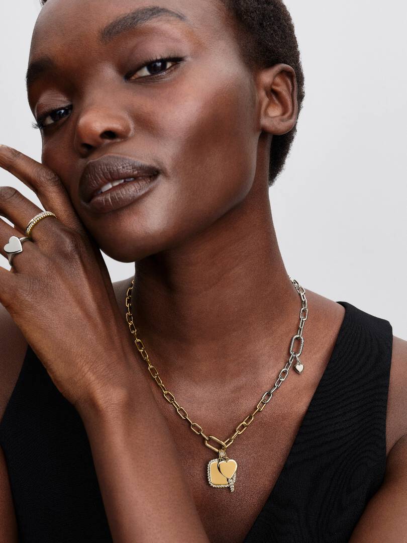 Two-tone Link Chain Necklace Sterling silver, 14k gold plating