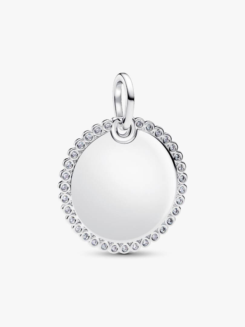 Engravable Round Tag Pendant Sterling silver