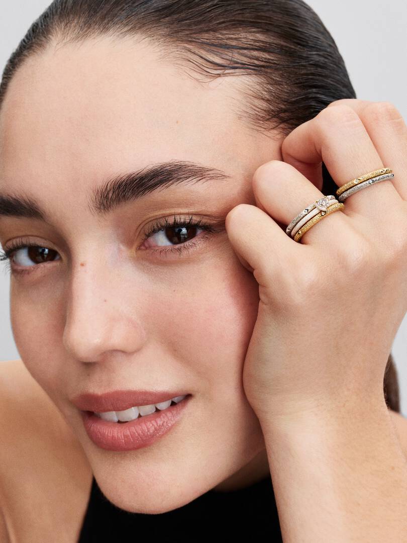 White Chakra Heart Ring 14k gold plating