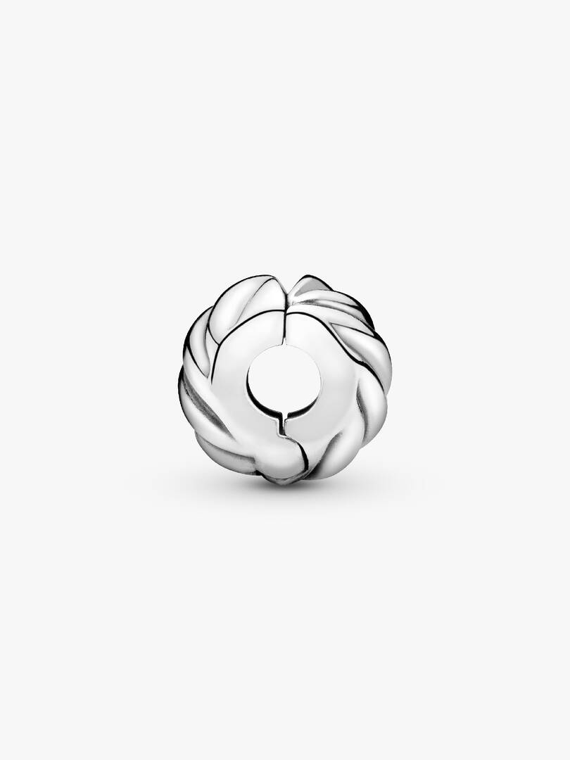 Polished Feathered Clip Charm Sterling silver
