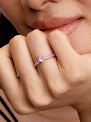 Pink Chakra Heart Ring Sterling silver