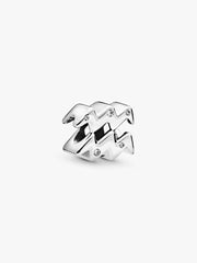 Sparkling Aquarius Zodiac Charm Sterling silver
