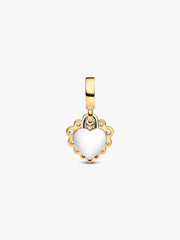 Sparkling Heart Double Dangle Charm Sterling silver, 14k gold plating