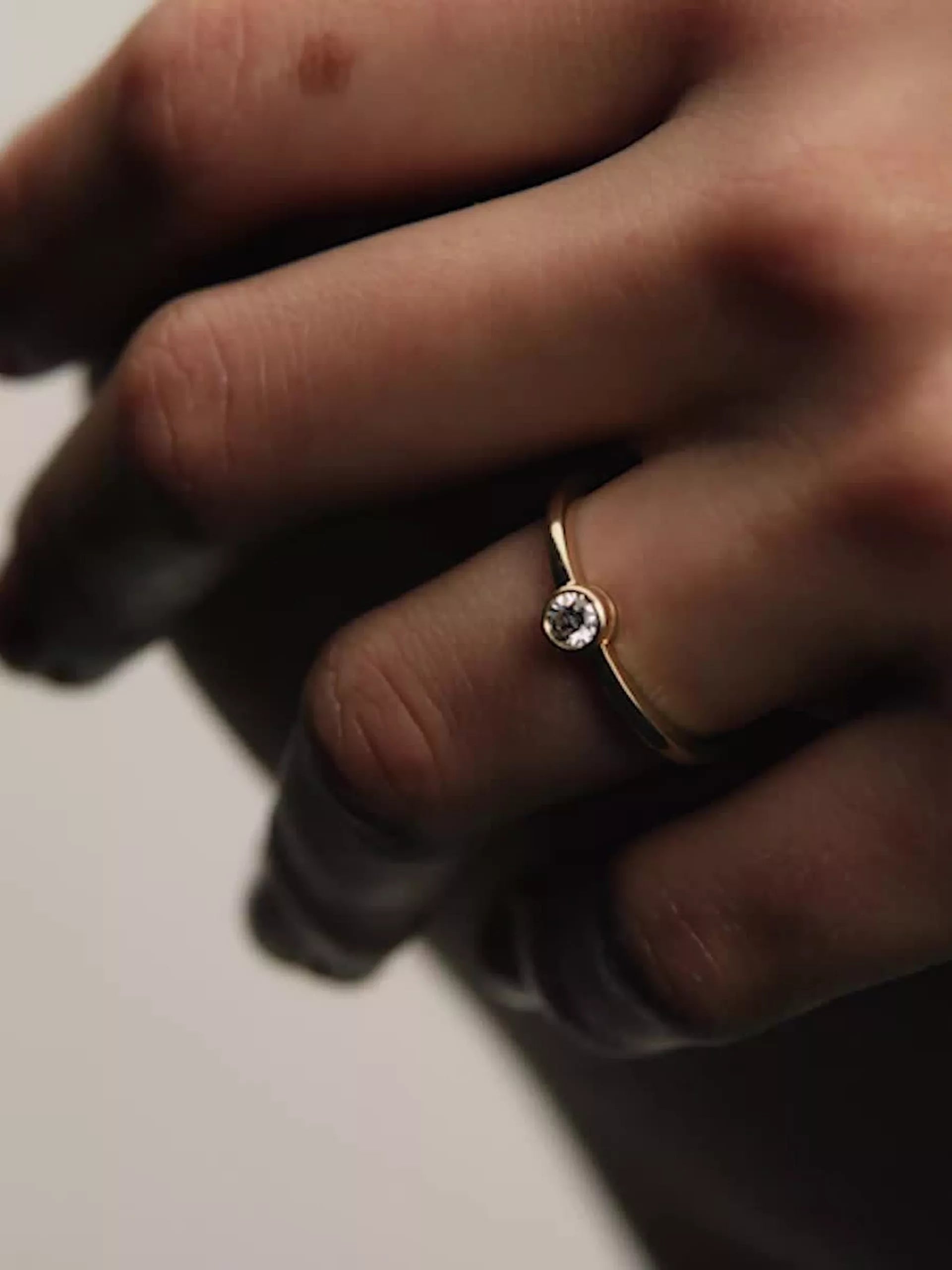 Pandora Era Bezel 14k Gold Lab-grown Diamond Ring 0.15 ct TW, 14k gold
