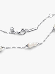 FINAL SALE - Treated Freshwater Cultured Pearl Station Chain Necklace Sterling silver