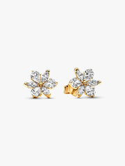 Sparkling Herbarium Cluster Stud Earrings 14k gold plating