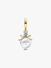 Engravable North Star Lab-grown Diamond Dangle Charm 0.009 ct TW, Sterling silver, 14k gold plating