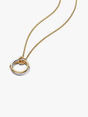 Organically Shaped Two-Tone Pendant Necklace Sterling silver, 14k gold plating