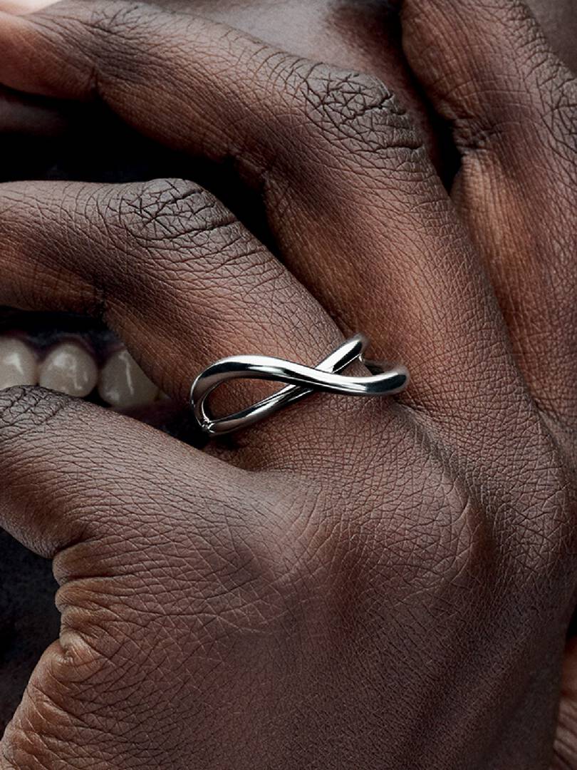 Organically Shaped Infinity Ring Sterling silver