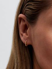 Pandora Era Bead Hoop Earrings 14k gold