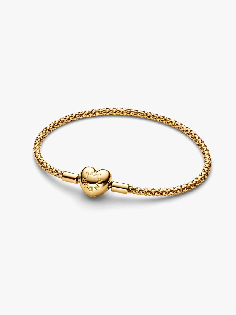 Heart Clasp Studded Chain Bracelet 14k gold plating