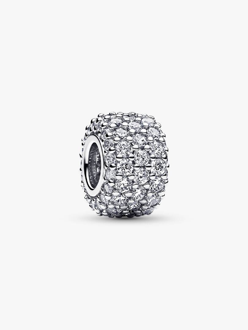 Sparkling Pavé Triple-row Charm Sterling silver