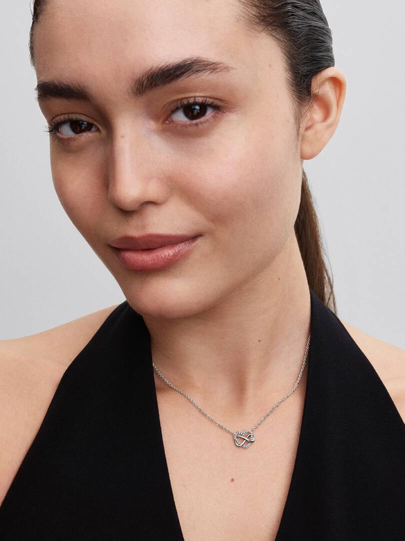Sparkling Infinity Heart Collier Necklace Sterling silver