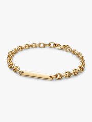 Engravable Bar Link Bracelet 14k gold plating