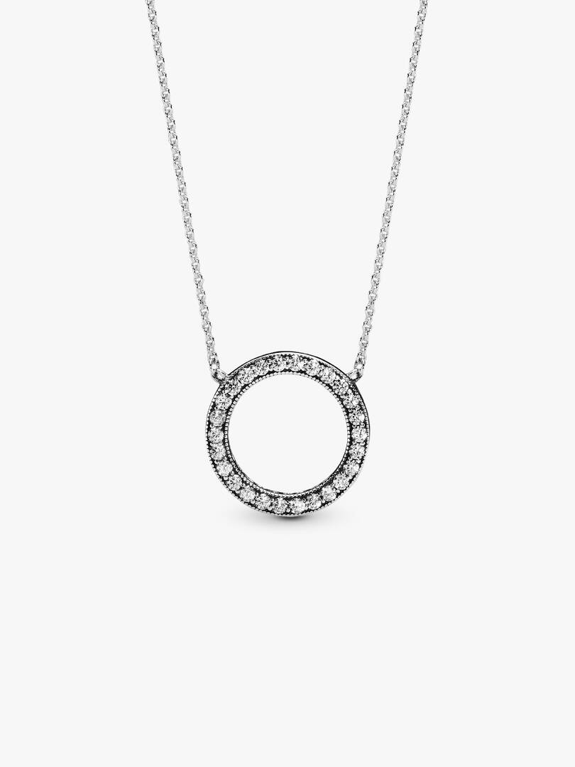 Circle of Sparkle Necklace Sterling silver