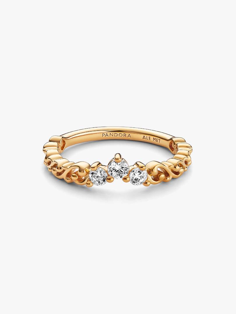 Regal Swirl Tiara Ring 14k gold plating
