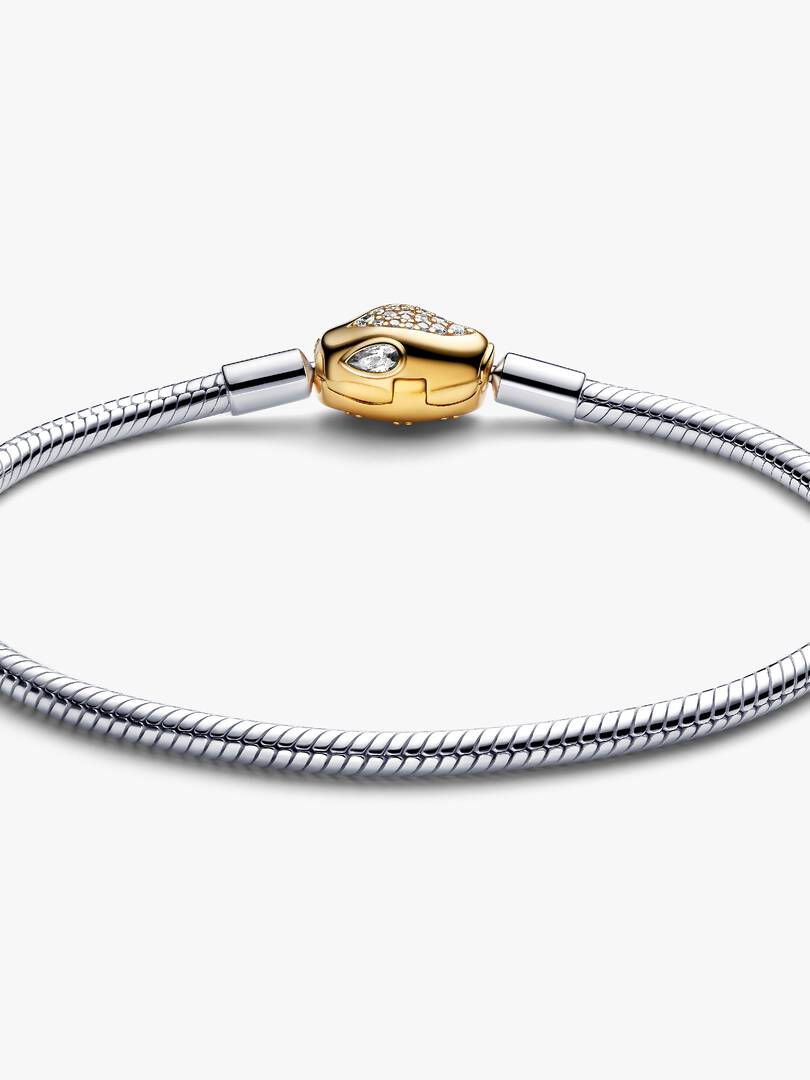 Snake Clasp & Chain Bracelet Sterling silver, 14k gold plating