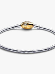 Snake Clasp & Chain Bracelet Sterling silver, 14k gold plating