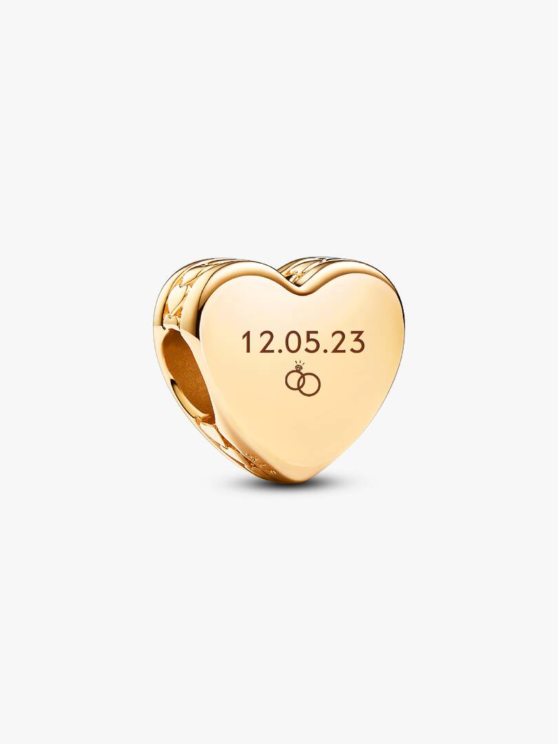 Engravable Heart Charm 14k gold plating