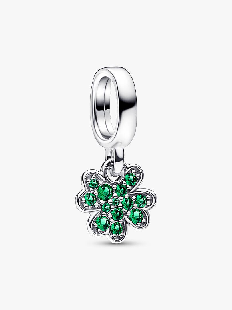 Four Leaf Clover Dangle Charm Sterling silver