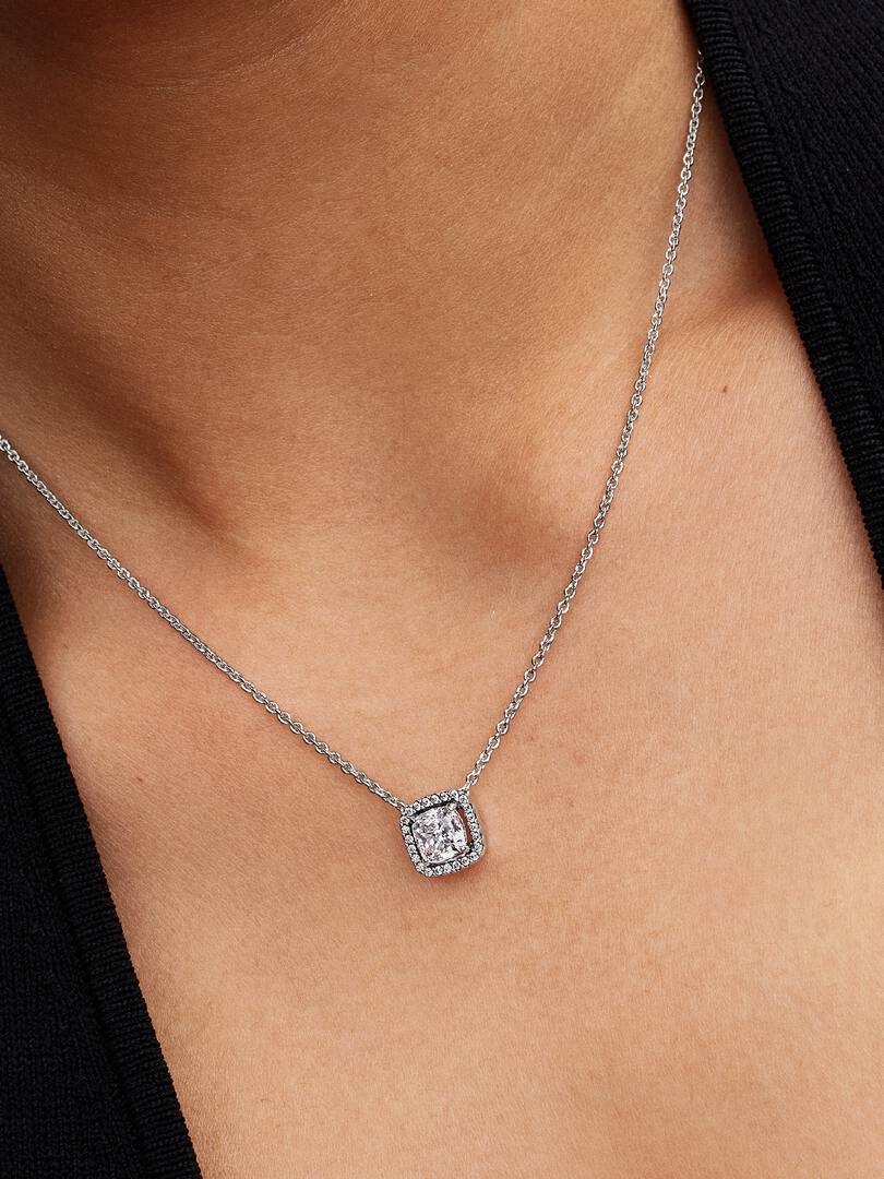 Halo Pendant Collier Necklace Sterling silver