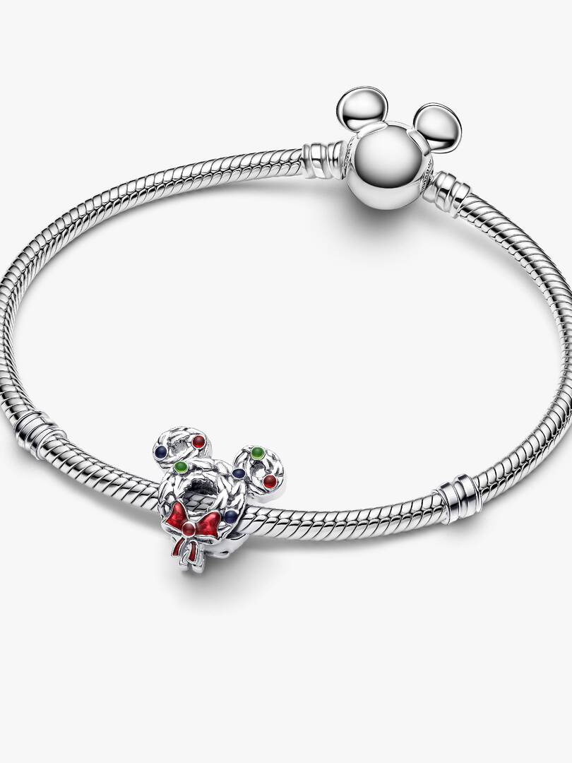 Disney Mickey Mouse Christmas Wreath Charm Sterling silver