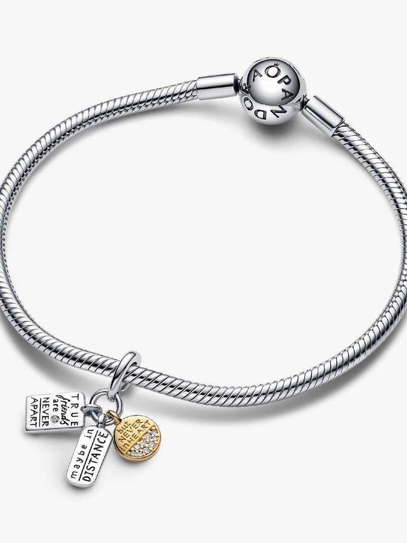 Friendship Triple Dangle Charm Sterling silver, 14k gold plating