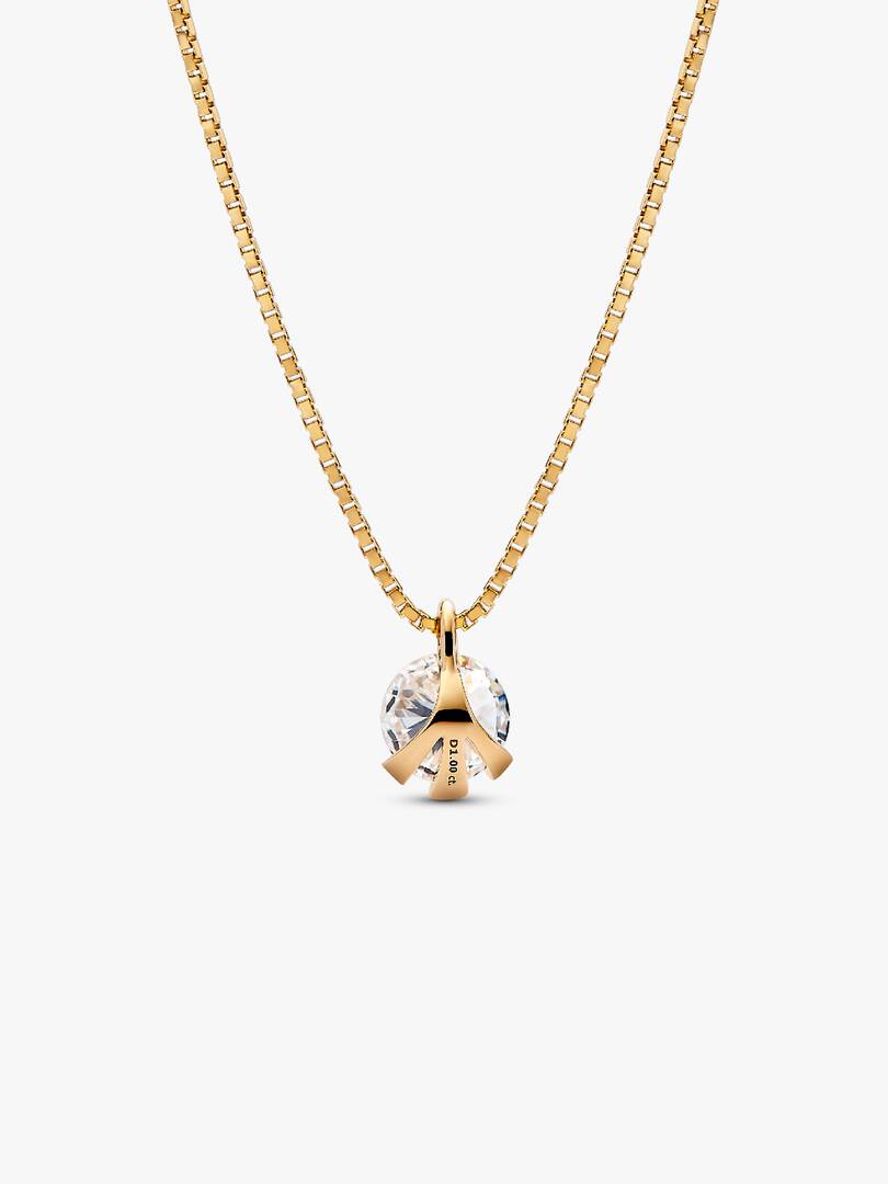 FINAL SALE - Pandora Nova 14k Gold Lab-grown Diamond Pendant Necklace 1.00 ct TW, 14k gold
