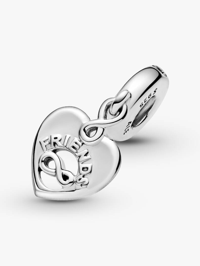 Friends Forever Heart Dangle Charm Sterling silver