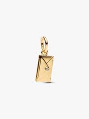 Engravable & Openable Envelope Dangle Charm 14k gold plating