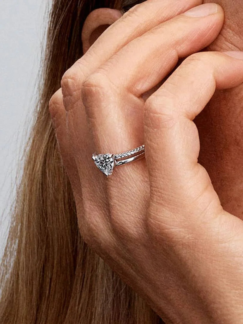 Double Band Heart Ring Sterling silver