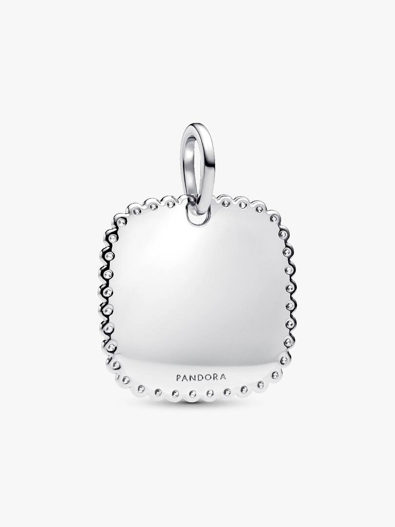 Engravable Square Tag Pendant Sterling silver