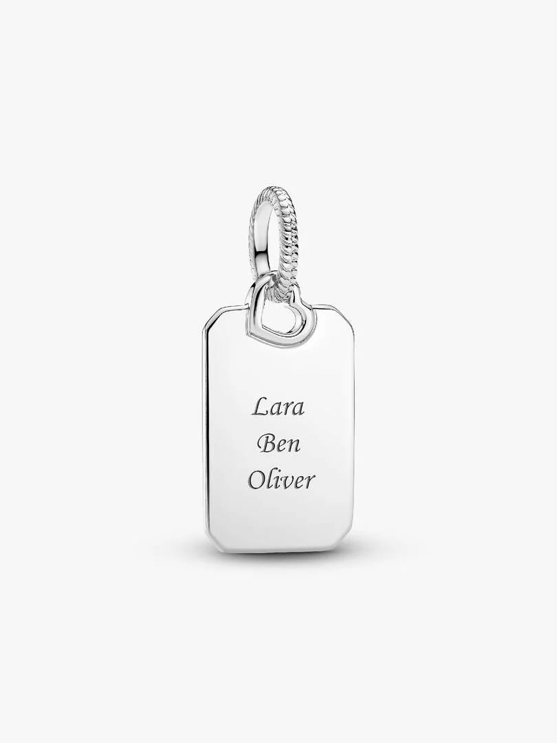 Engravable Rectangle Tag Pendant Sterling silver