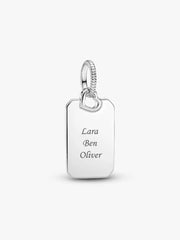 Engravable Rectangle Tag Pendant Sterling silver