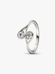 FINAL SALE - Pandora Infinite 14k White Gold Double Lab-grown Diamond Ring 0.50 ct TW, 14k white gold