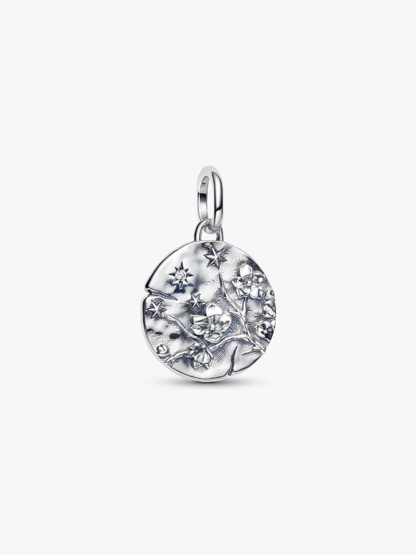 Cherry Blossom Medallion Charm Sterling silver