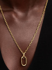 Openable Large Link Chain Necklace 14k gold plating