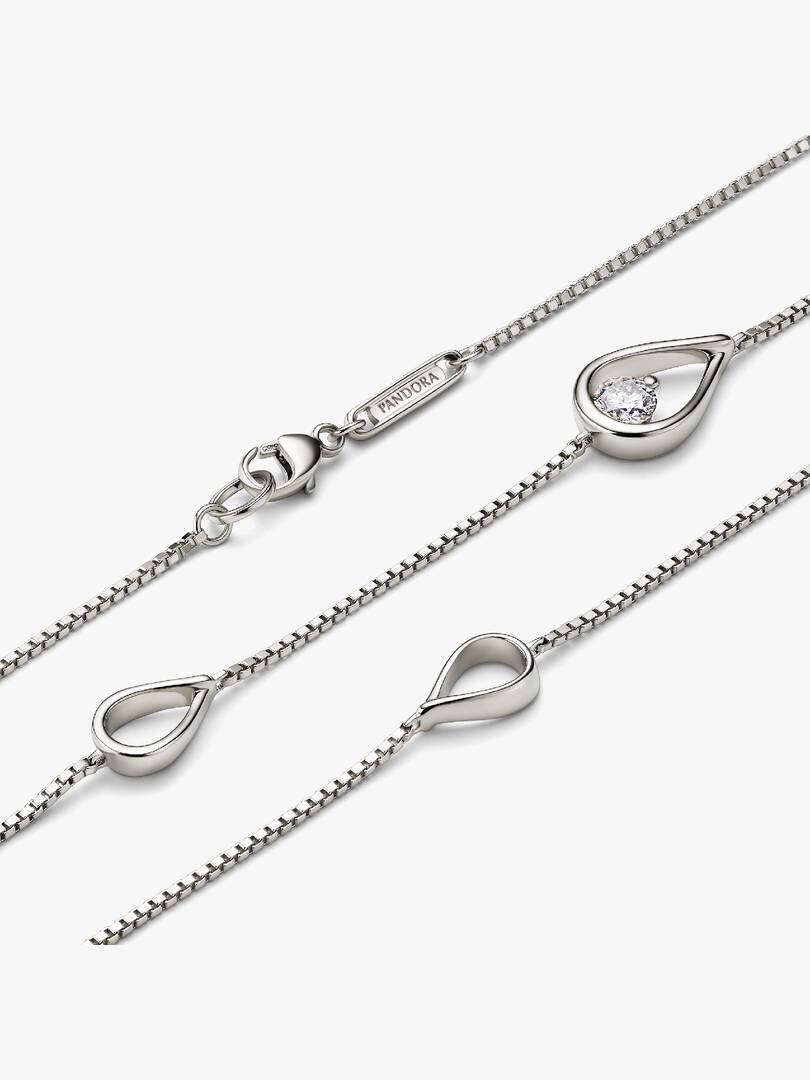 FINAL SALE - Pandora Infinite 14k White Gold Lab-grown Diamond Long Pendant Necklace 0.50 ct TW, 14k white gold