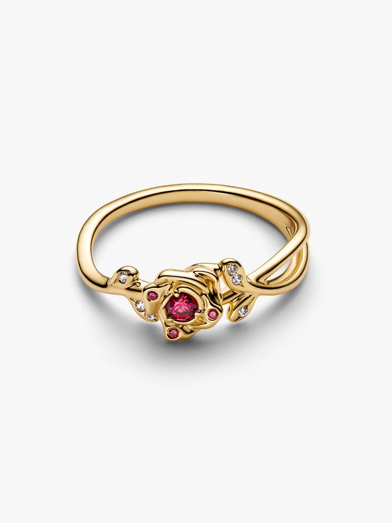 Disney Beauty and the Beast Rose Ring 14k gold plating