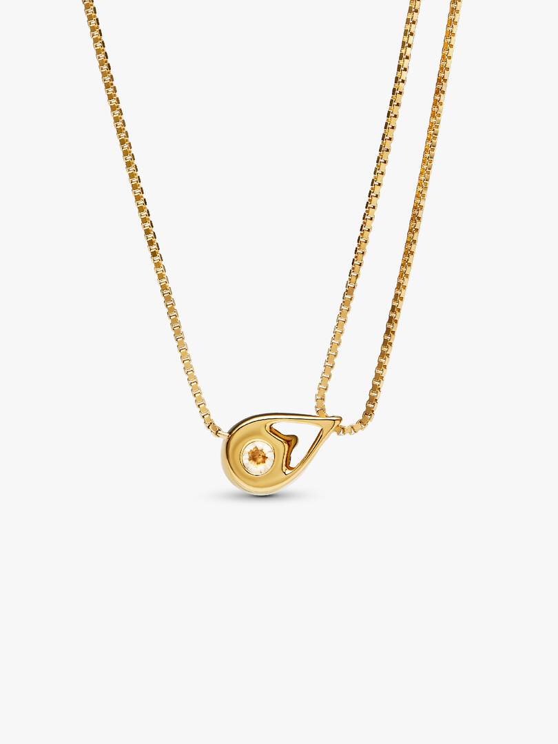 FINAL SALE - Pandora Infinite 14k Gold Lab-grown Diamond Double Chain Collier Necklace 0.75 ct TW, 14k gold