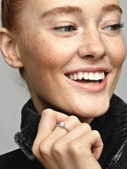 Clear Sparkling Crown Solitaire Ring Sterling silver