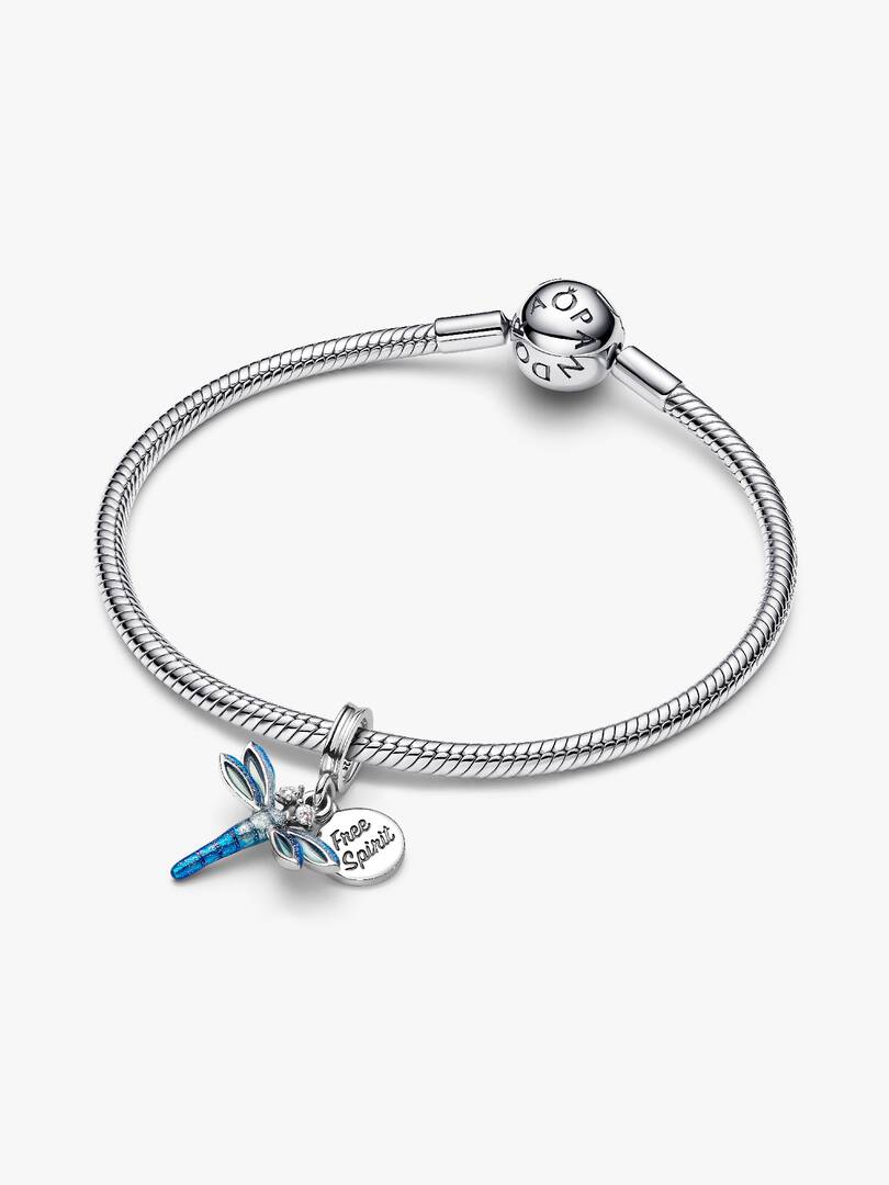 Dragonfly Double Dangle Charm Sterling silver