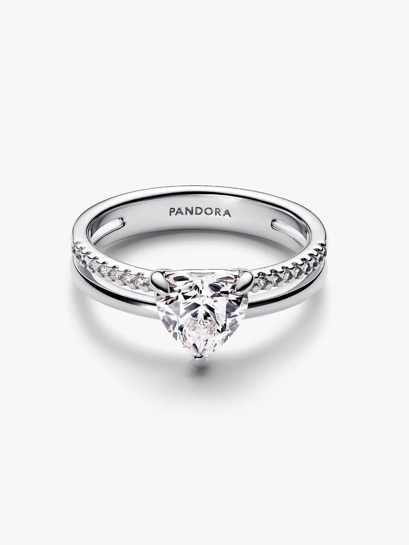 Double Band Heart Ring Sterling silver