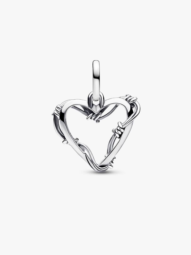 Wire Heart Medallion Charm Sterling silver