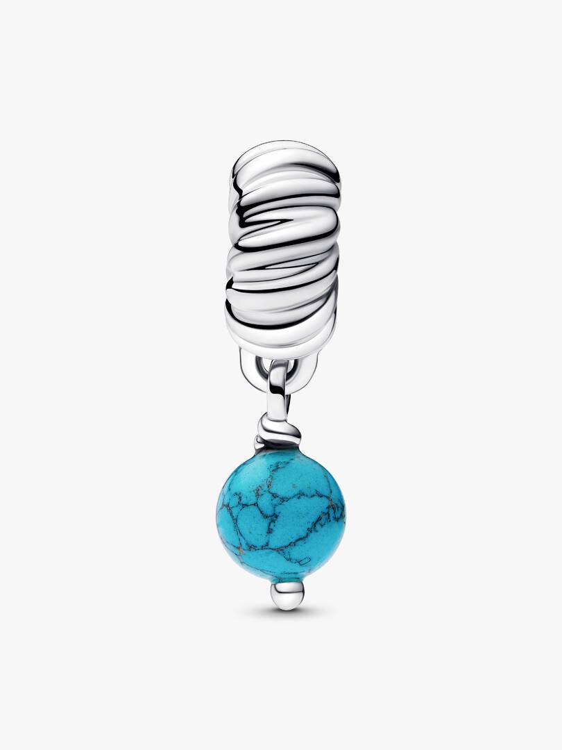 FINAL SALE - Turquoise-colored Dangle Charm Sterling silver