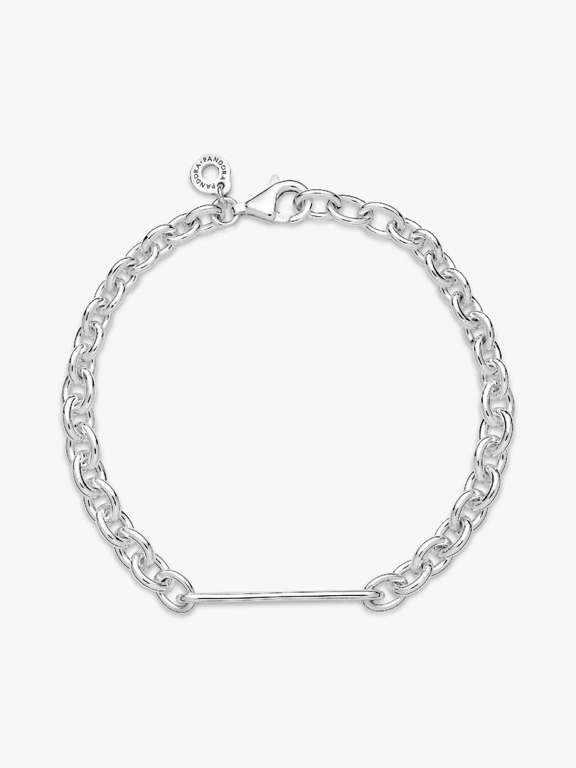 Engravable Bar Link Bracelet Sterling silver