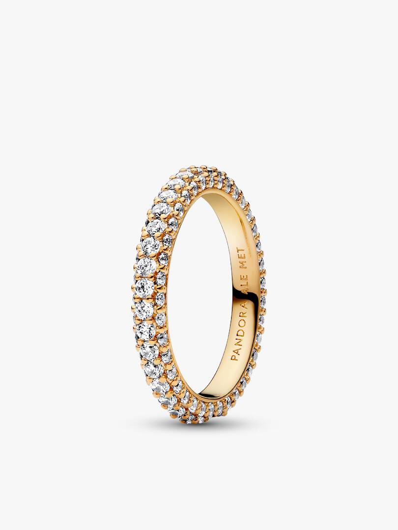 Pandora Timeless Pavé & Sparkling Wave Ring Set 2 Quantity