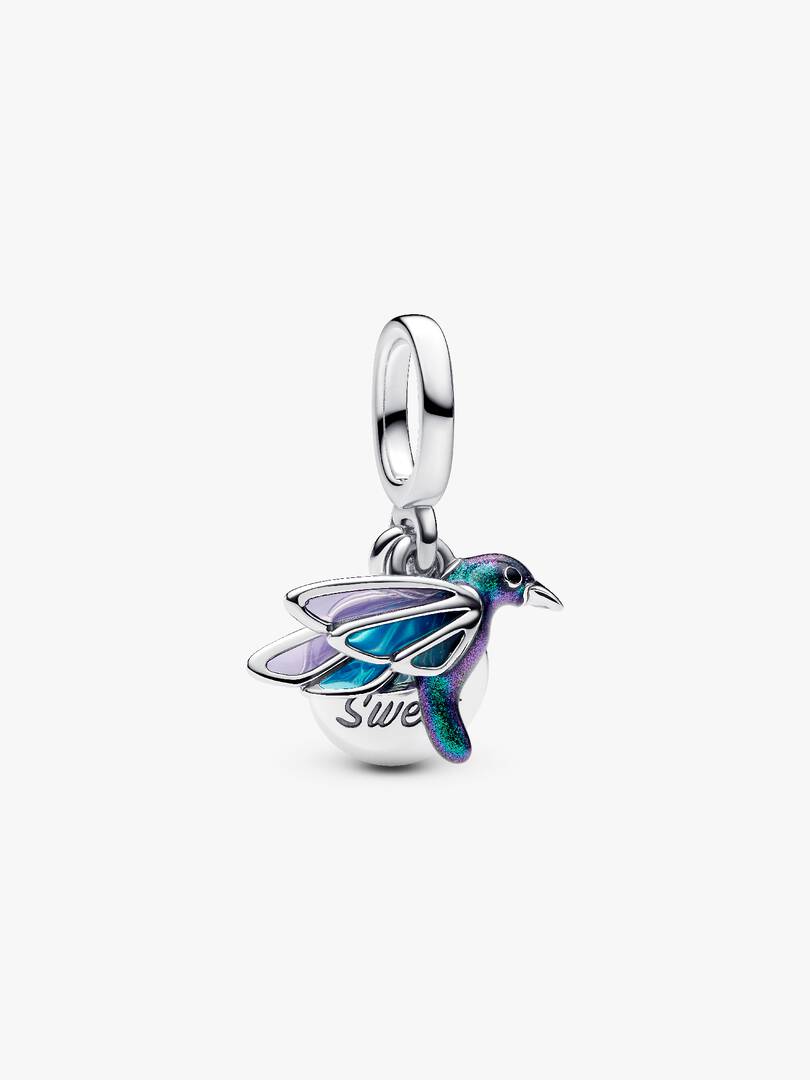 Hummingbird Double Dangle Charm Sterling silver