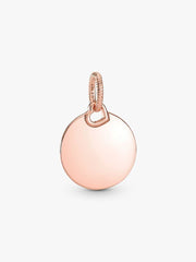 Engravable Round Tag Pendant 14k rose gold plating