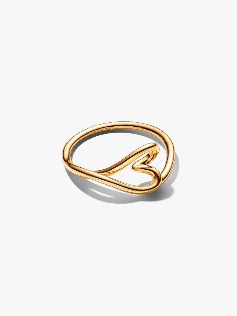 Organically Shaped Heart Small Ring 14k gold plating